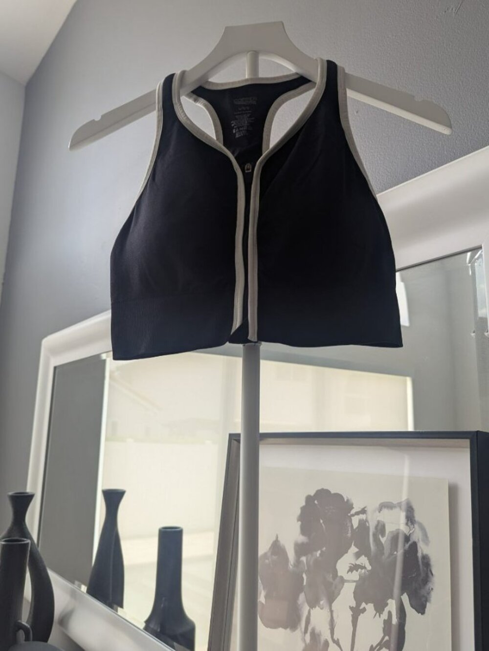 Copper Fit Black Medium Support Sports Bra | Women's Size Large (L/G)